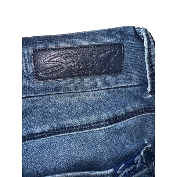 Seven7 Tummy-Less Slimmer Jeans ‎ High-Waisted Stretch Denim Size 32 Dark Wash - Picture 6 of 11